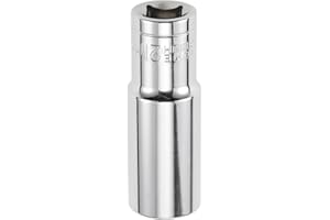 HEROFFIX 1 Pcs Impact Socket Durable Hardware Tool 80mm Silver Tone Chrome Vanadium Steel 6 Point 21mm for Car Motorcycle Dir