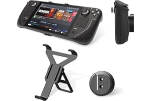 Lenink Stand for Steam Deck, Anti-Slip Foldable Holder Portable Base Wall Bracket Compatible with Valve Steam Deck Accessories (Black)