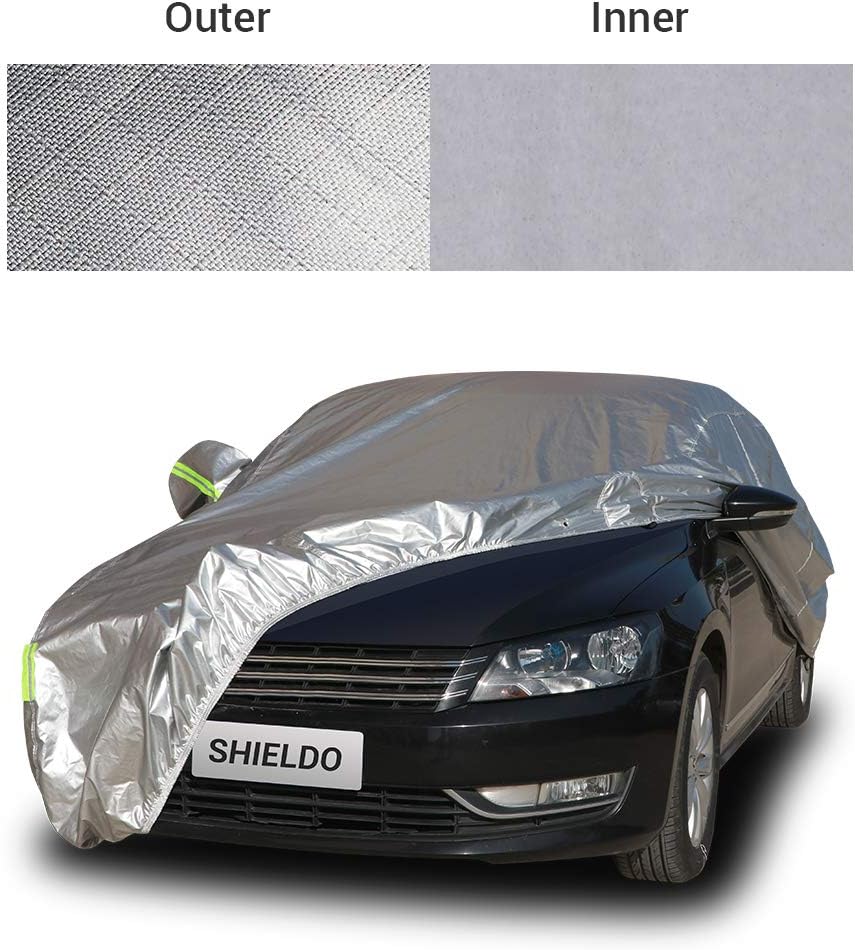 Shieldo Heavy Duty Car Cover with Windproof Straps and Buckles 100