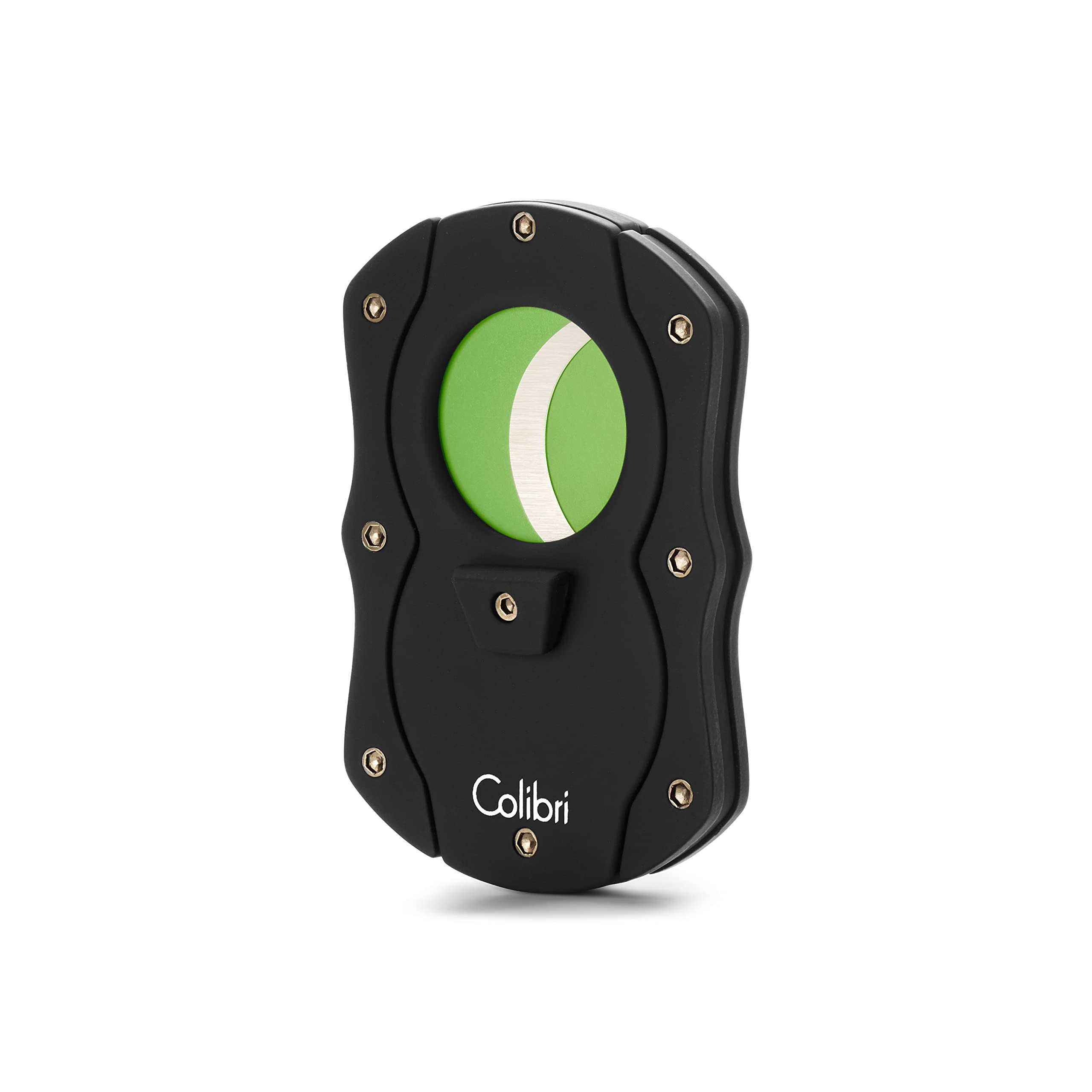 Colibri Cut | Double Guillotine Cigar Cutter| Black with Green Accents |Spring Loaded Release|Up-to 62 Ring Gauge Cigars| Ergonomic Design | Includes Gift-Box