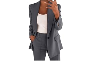 CLLIOS Blazer Sets Women 2 Piece Outfits Dressy Pant Suits Business Casual Outfits Loose Straight Leg Pants Work Clothing Set