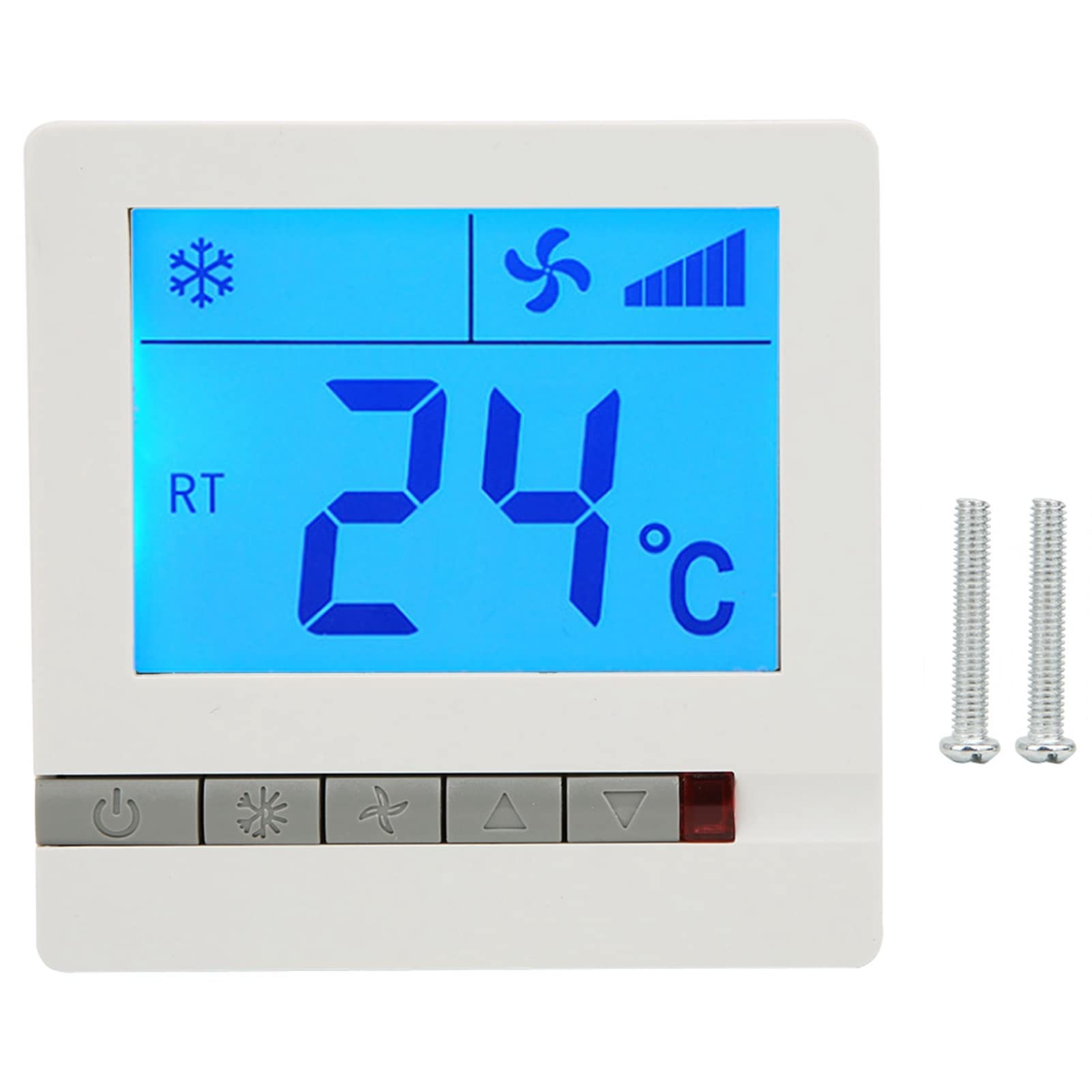 Smart Digital Programmable Thermostat for Air Conditioning Fan Coil Units with LCD Touch Screen Display