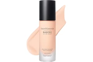 bareMinerals Barepro Performance Wear Liquid Foundation SPF 20, Breathable Makeup for Face, Full Coverage, 24HR Wear, Natural Matte Finish, Vegan