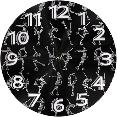 Amazon Co Jp おしゃれな フィギュアスケートブラックが大好き 壁掛け時計 サイレント デザイン時計 モダン 壁飾り 電池式 子供部屋 勉強 部屋 玄関 ホーム キッチン