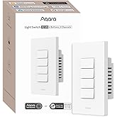 Aqara Smart Light Switch H2 (2-in-1 Neutral, 4 Buttons, 3 Channels), Thread/Zigbee Protocol, Wall Switch for Smart Home, Supp