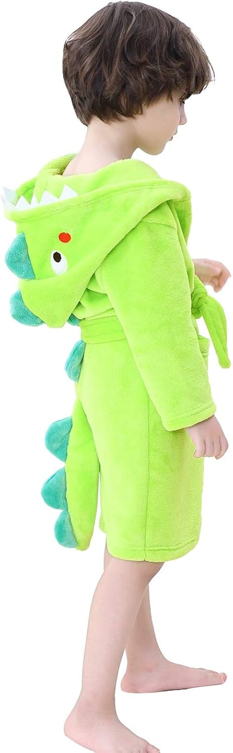 Boys' Girls' Hooded Bathrobe Soft Animal Plush Robe Kids Sleepwear Dressing Gown Gift: Clothing