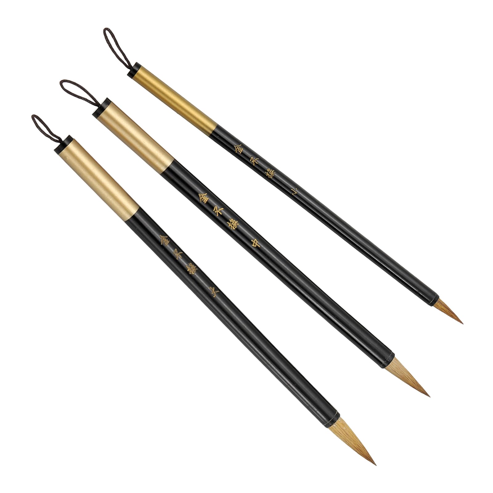 PATIKIL Calligraphy Brush, 3 Pack Watercolor Ink Painting Calligraphy Writing Brush Drawing Art Brush for Beginner 3 Size Kit, Brown