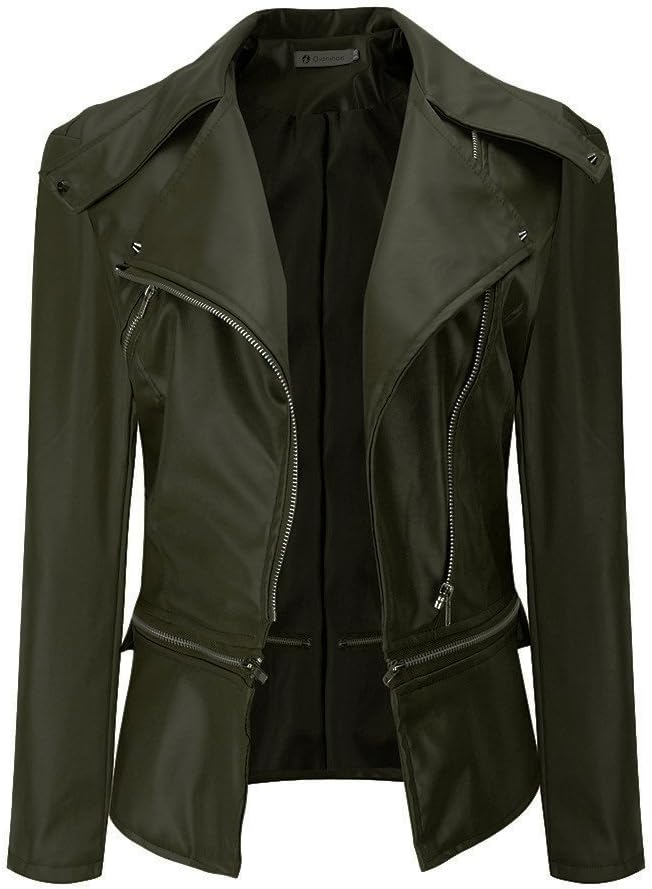 Cardith Winter Warm Lapel Jacket Women Short Coat Artificial Leather Parka Outwear