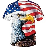 Lurhonp USA Flag Tshirt Funny American Eagle Graphic Fashion T-Shirts for Mens Womens