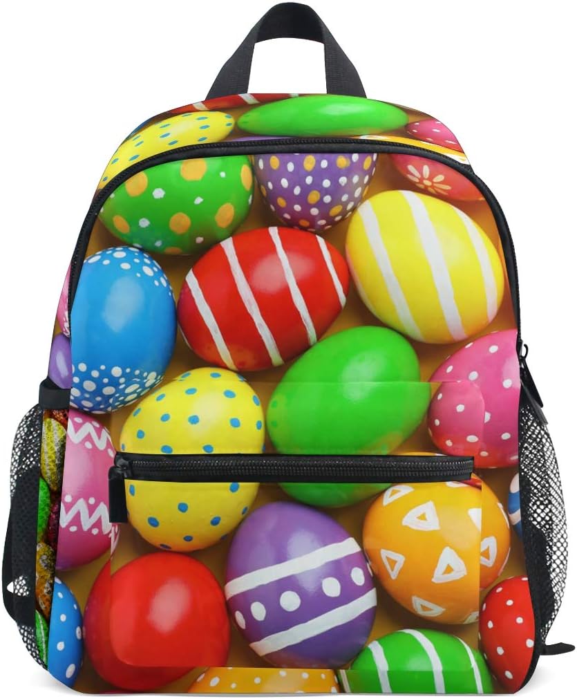 Happy Easter Eggs Kid Backpack Childrens' Twill Weave School Bag Perfect for School or Travel