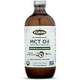 Flora Health MCT Oil Organic Energy Boost, C8 Caprylic & C10 Capric Acids, Keto, Kosher, Non-GMO Verified, 100% from Ethically and Sustainably Sourced Coconuts, 17 Fl Oz Liquid, Glass Bottle