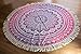 Madhu International Cotton Mandala Ombre Boho Round Handicrafts Tapestry for Wall Hanging, Tablecloth, Beach Towel, Beach Pincnic Blanket, Yoga Mat with Tassel (72 Inches, Pink)