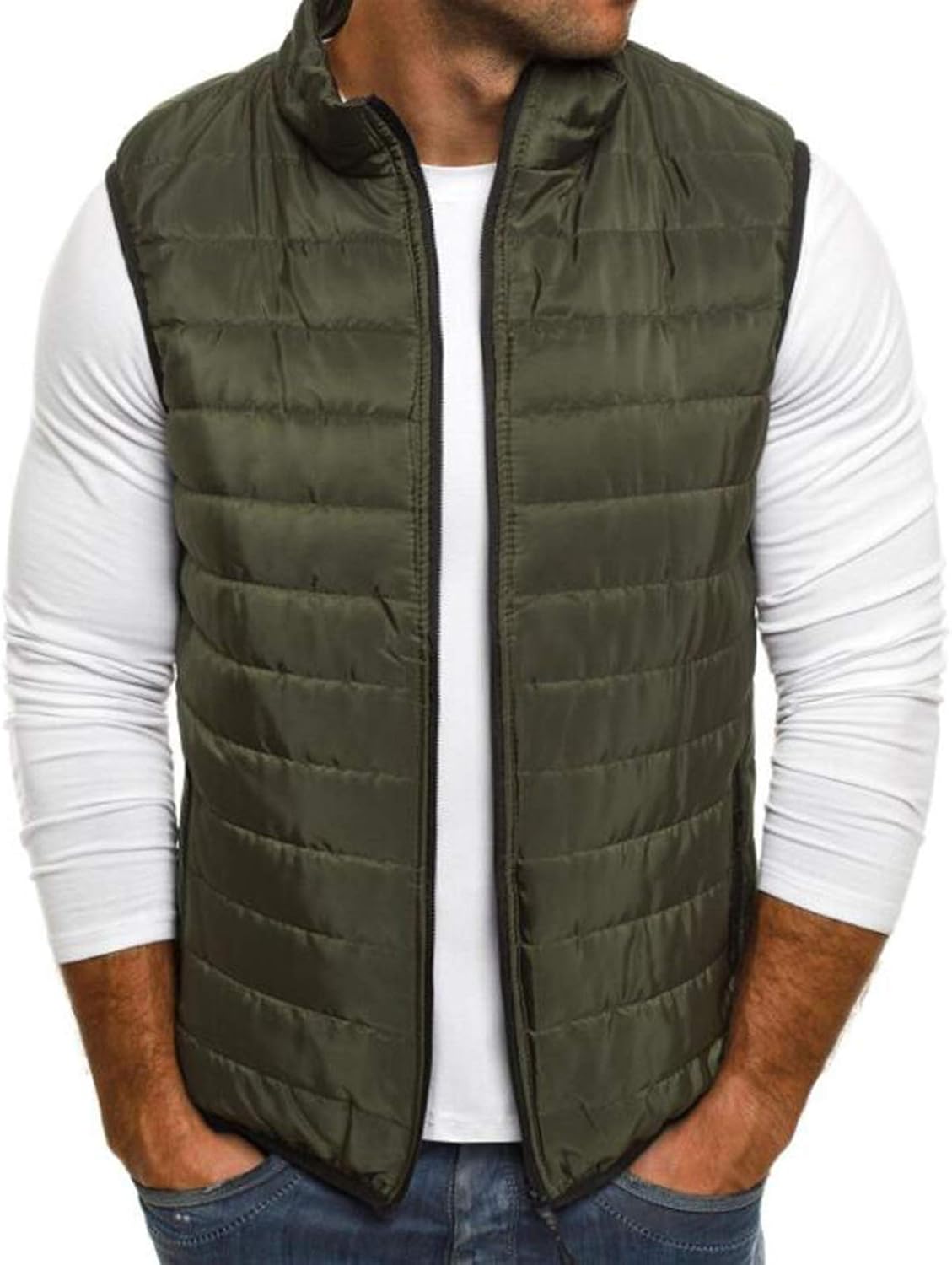 Men's Vest Style Down Jacket Sleeveless Light Down Gilet Coat