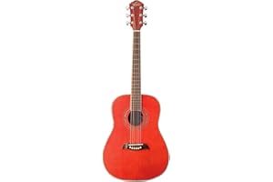 Oscar Schmidt OG1 3/4-Size Acoustic Guitar - Transparent Red