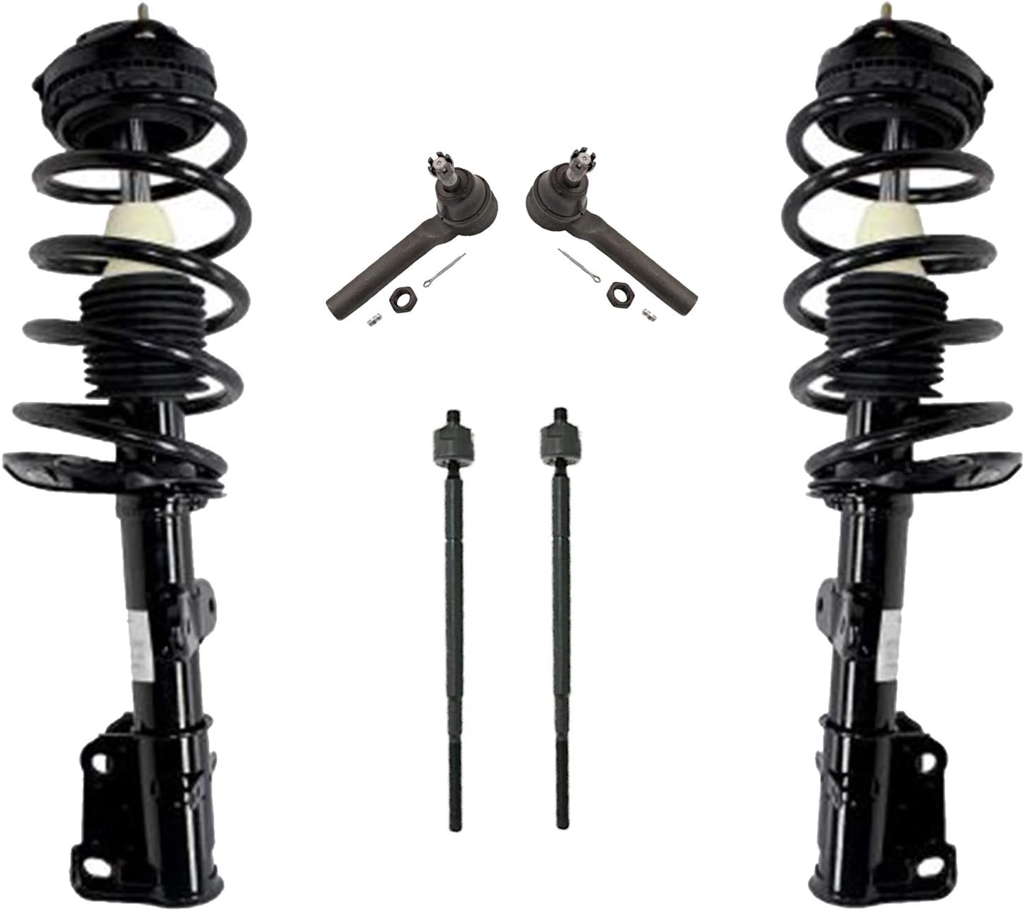 Detroitaxle Front Struts Assembly + Inner Outer Tie Rods