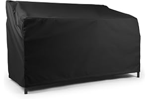 Covermates Outdoor Patio Bench Cover - Heavy-Duty Polyester, Weather Resistant, Drawcord Hem, Seating and Chair Covers, 48W x 26D x 34H, Ripstop Black