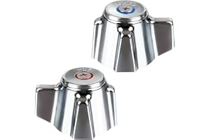 Phivan 2 Pack Commercial Faucet Handle Replacement Kit Outdoor Faucet Handles 0.43 Round Stem Hole Faucet Handle Sillcock Valve Stems for Industrial, Restaurant, Kitchen Faucet