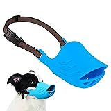 Dog Muzzle, Soft Duck Silicone Mouth Cover with
