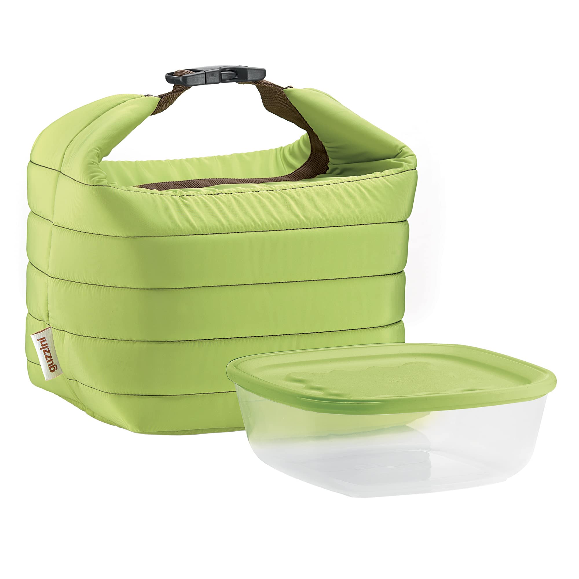 Guzzini - On The Go, Small Thermal Bag with Airtight Container Handy - Apple Green, 22 x 18 x H22 cm - 03295084