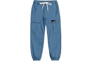 Cromoncent Girls&Womens Cargo Pants Elastic Waist Lightweight Outdoor Jogger Pants, 6 Years - XX-Large