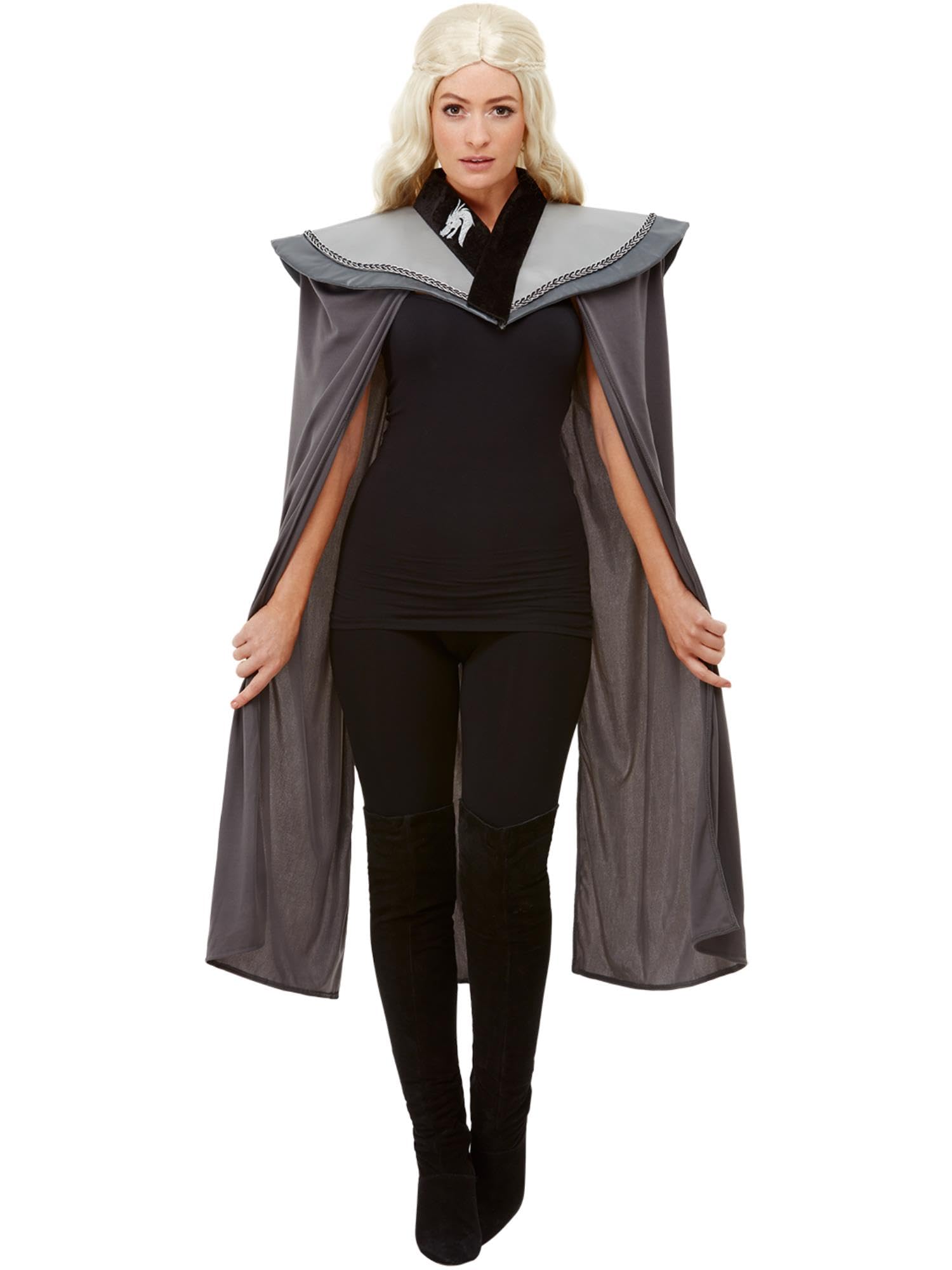 Smiffys Ladies Medieval Cape, Grey, Historical Fancy Dress, Medieval Dress Up Costumes Halloween