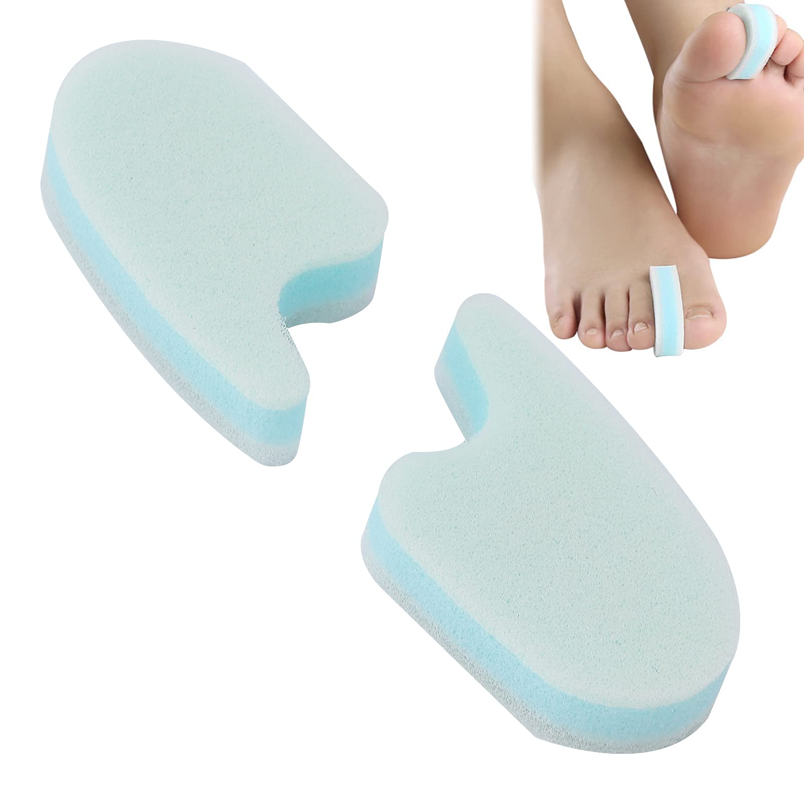 2pcs Foam Toe Separators, Breatheable Toe Stretcher Divider Foam Toe Spacers for Bunion Pain Relief Overlapping Toes and Hammer Toe Relief