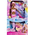 Barbie Mermaid Doll, Brooklyn' with Pink Hair, Styling Accessories, Dolphin Friend and a Function That Changes Color to Water, HRP98