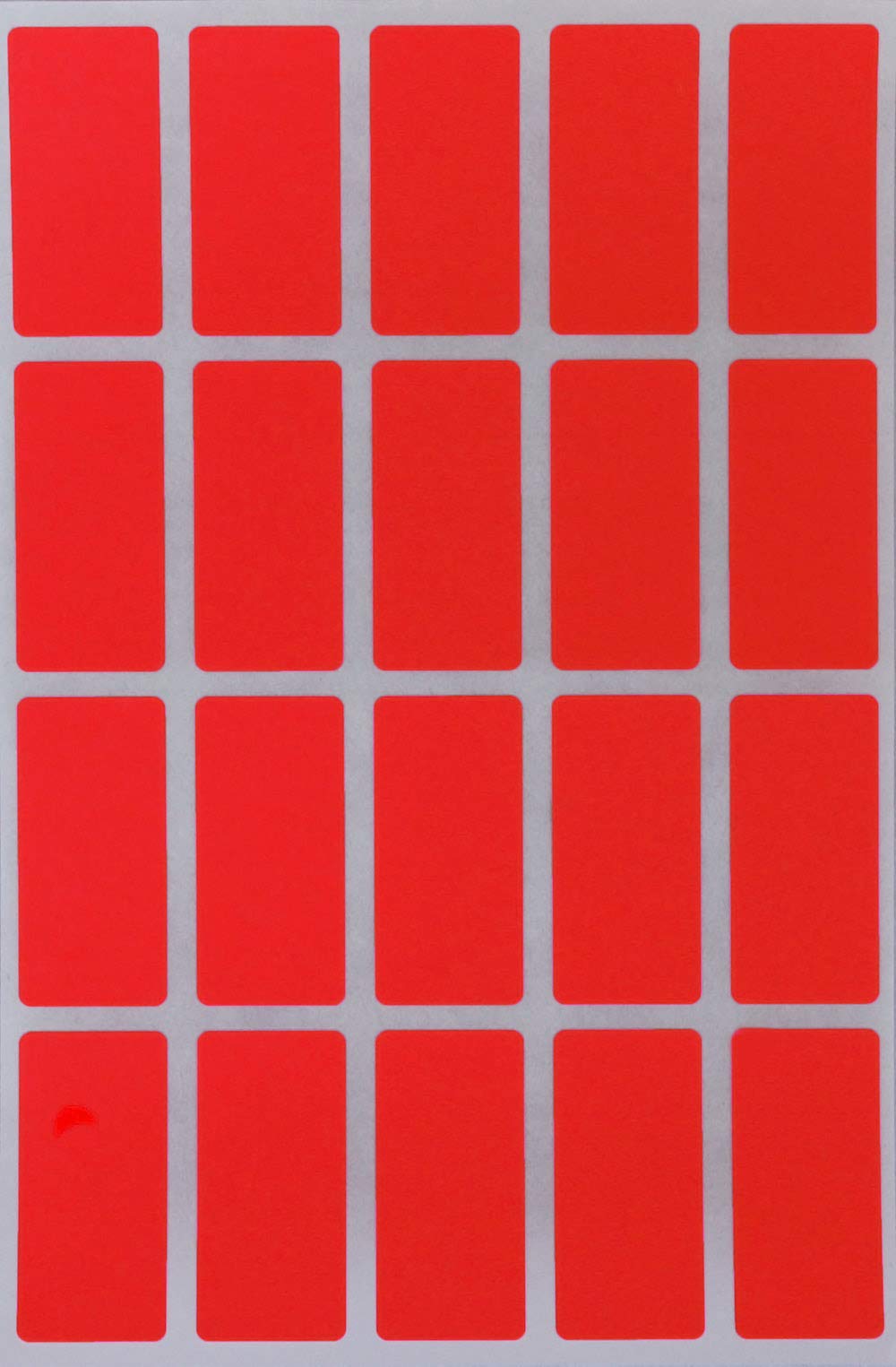 Royal Green Colored Rectangular Stickers in Neon Red (40mm x 19mm) 4 cm x 1.9 cm -1000 Pack