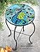 Collections Etc Peacock Glass Patio Accent Table