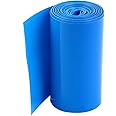 uxcell 2Meters 85mm Width PVC Heat Shrink Wrap Tube Blue for 18650 Battery Pack
