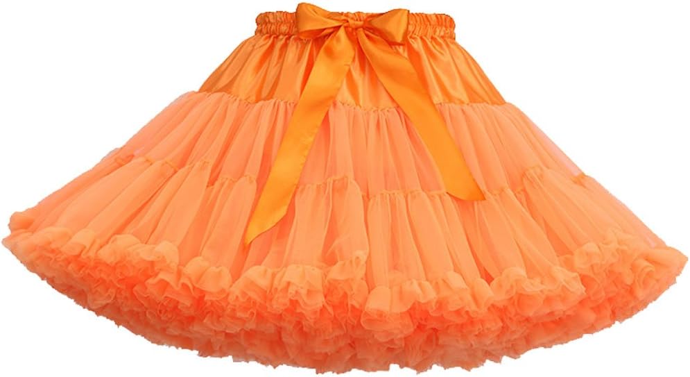 Womens Ruffled Tulle Skirt Tutu Skirts Adult Ruffle Tiered Tutu Skirt Petticoat Fluffy Layered Frilly Tulle Skirts Tutus Petticoats Ballerina Puffy Tutu Costumes Rainbow Princess Party Dancing