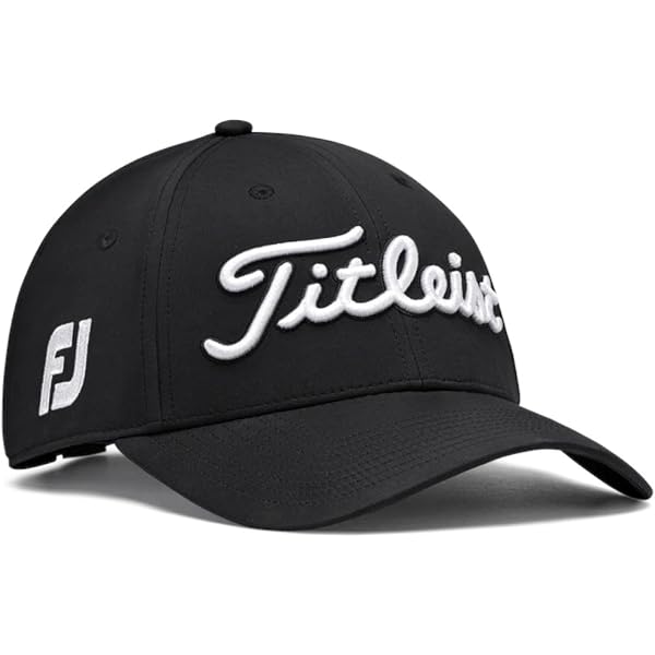 Titleist Tour Elite Flat Bill (Black/White, Adjustable) Golf Cap