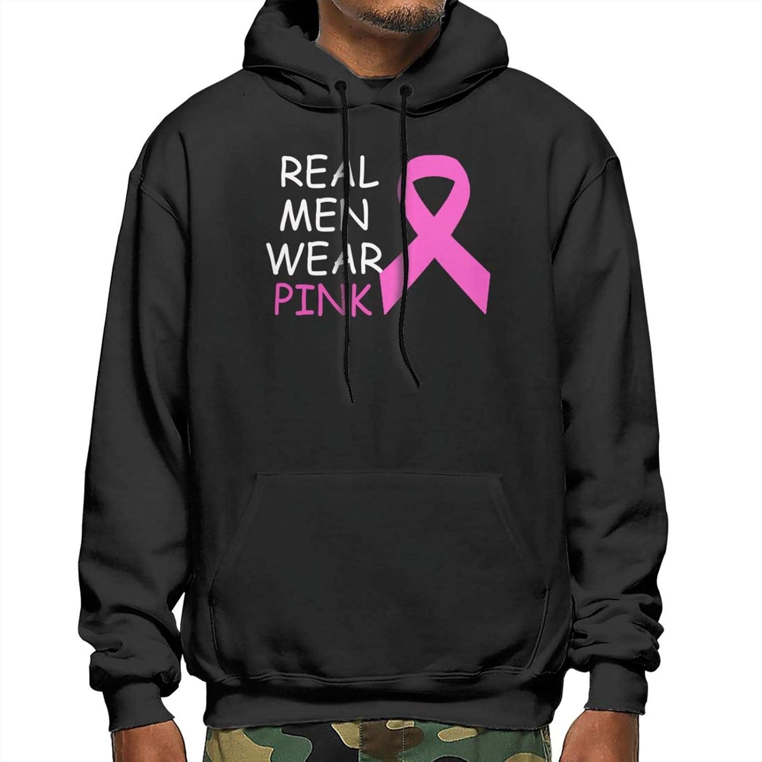 Real Men Wear Pink Breast Cancer Awareness Men's Hoodie