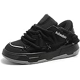 Couple's Faux - Leather Chunky Sneakers, Lightweight and Breathable. Suitable for Walking, Tennis, Running, with Height - Increasing Design. Perfect for Casual and Stylish Looks.