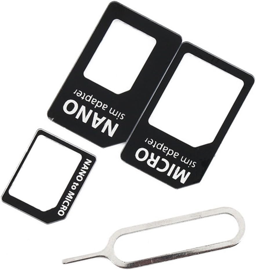4 in 1 Nano SIM Card Adapter Converter to Micro & Standard SIM Card for iPhone 6 5 4 4S 3G 3GS iPad 1,2,3 Tablet Smartphones + Free iPhone Tray Open Eject Pin Tool