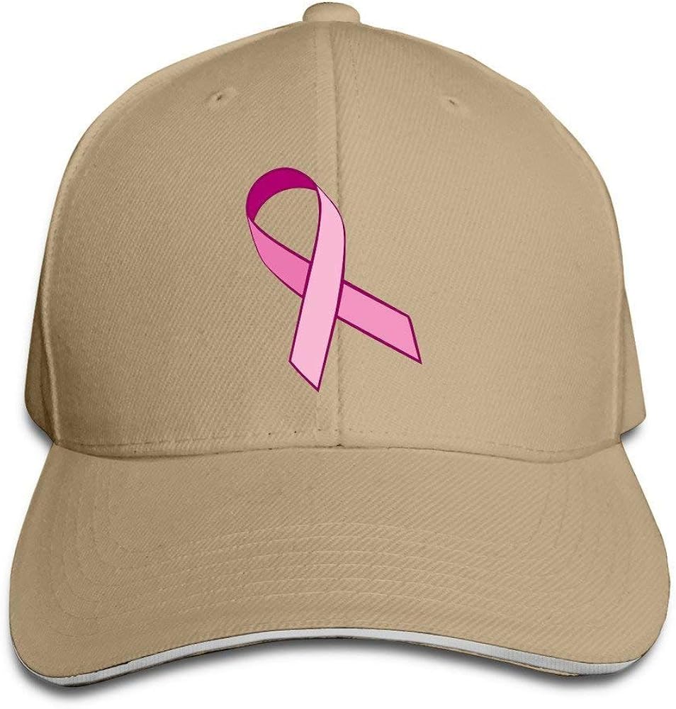 Men's Pink Ribbon Breast Cancer Awareness Washed Twill Sandwich Caps
