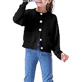 Hvididan Girls Cardigan Sweater School Uniforms Toddler Long Sleeve Button Knit Solid Sweaters Tops