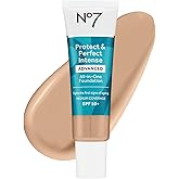 No7 Protect & Perfect Advanced All in One Foundation - Warm Ivory - Age Defying Foundation Makeup with SPF 50 - Makeup Base Cream Helps to Reduces Redness & Blurs Visible Pores (30ml)