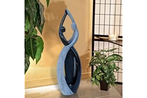 SAC SMARTEN ARTS Graceful Dancing Couple Outdoor Fountain 51" Cast Stone Garden Statue Water Fountain in Marble Color for Garden, Lobby, Bar, Lawn, Courtyard, Patio, Office