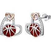 KoyeKei Sports Earrings for Women 925 Sterling Silver Basketball/Baseball/Soccer/Golf/Volleyball/Football Jewelry Gifts for Sports Lovers Coach Player