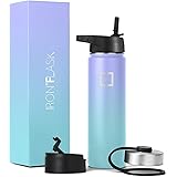 Iron Flask Sports Water Bottle - 22 Oz, 3 Lids (Straw Lid), Leak Proof, Vacuum Insulated Stainless Steel, Double Walled, Ther