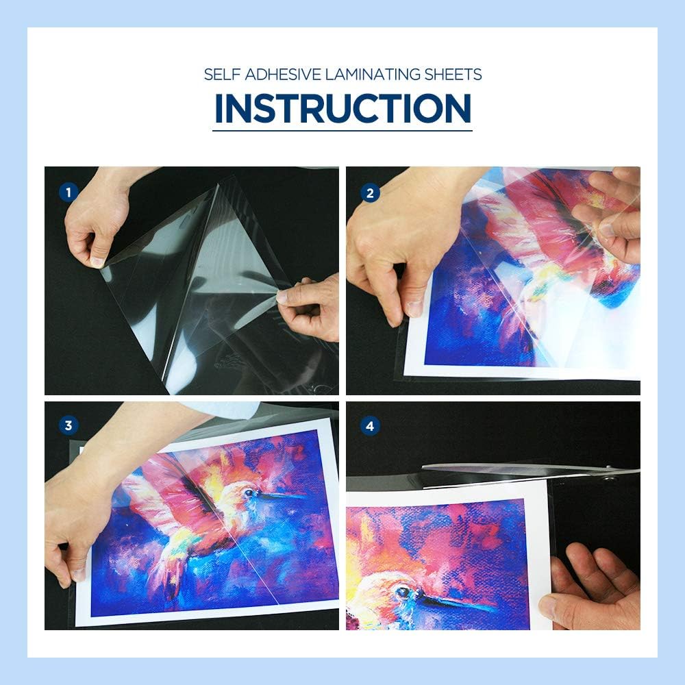 No Heat Laminating Sheets Self Sealing A4 Size, (23 x 30 cm), 100 Micron Thickness - Image 4