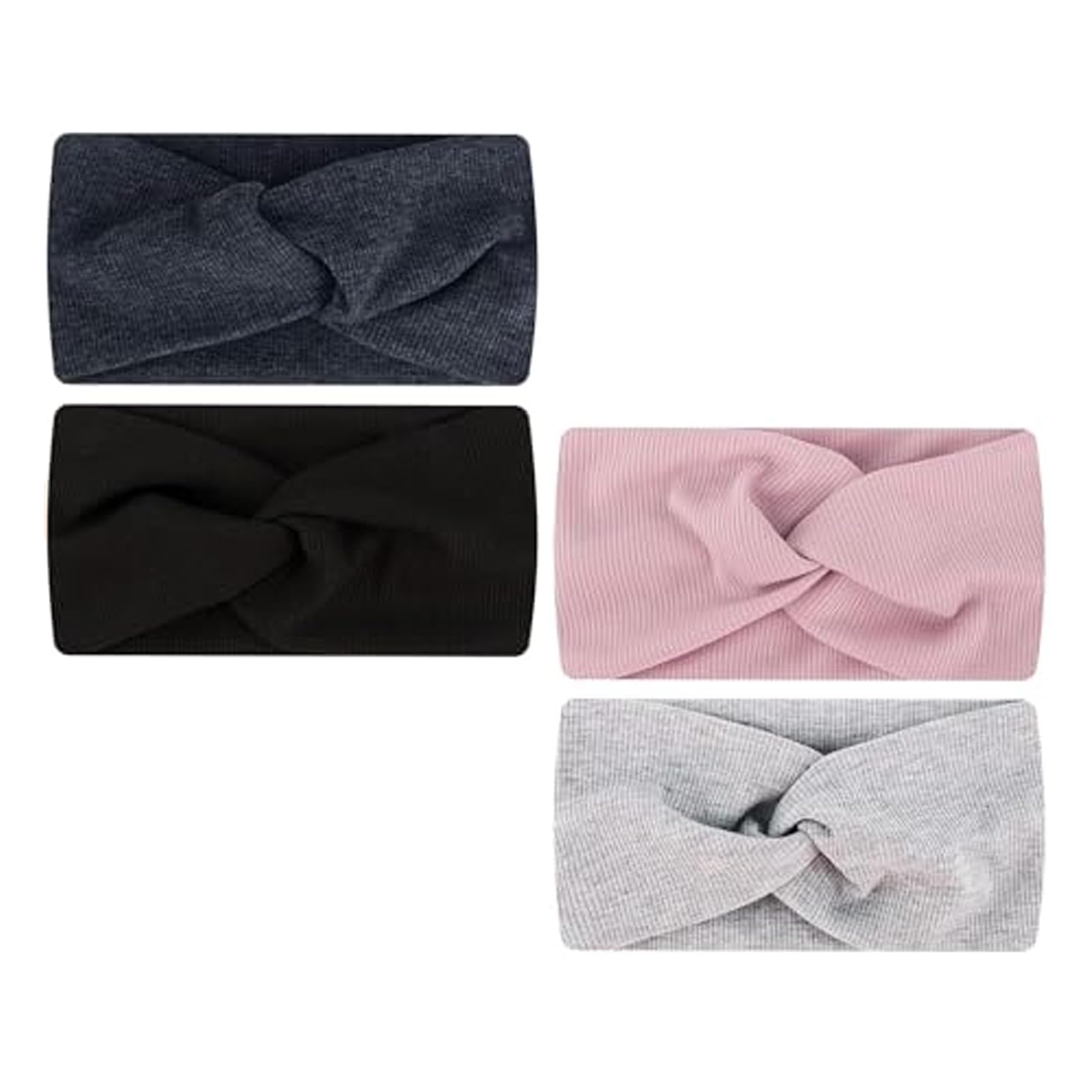 4 Pieces Women's Elastic Hair Band, Boho Elastic Headbands for Yoga, Sports, Multicoloured