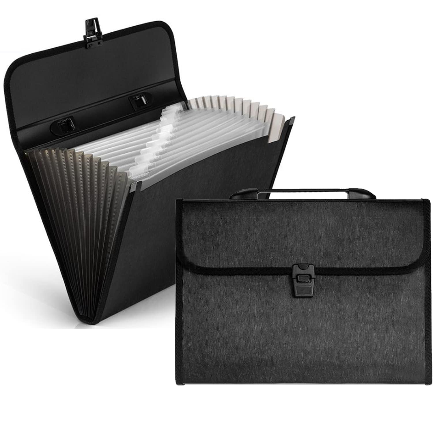 Expanding File Organiser 12 Pockets,Nordun Filing Boxes Document Organiser with Handle, A4 Size Portable File Folder, Accordion Folders Expander,Plastic Files Wallets Documents Paper Bills
