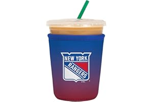 Sok It Java Sok NHL Iced Coffee & Cold Soda Insulated Neoprene Cup Sleeve (New York Rangers, Small: 16-20oz)