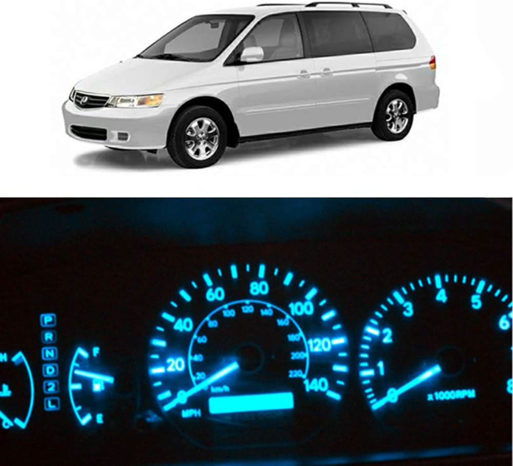 WLJH High Bright Ice Blue Dash Light Instrument Panel Cluster Gauge Speedometer Backlighting Bulbs Led Conversion Kit for 1998-2004 Honda Odyssey, Pack of 24