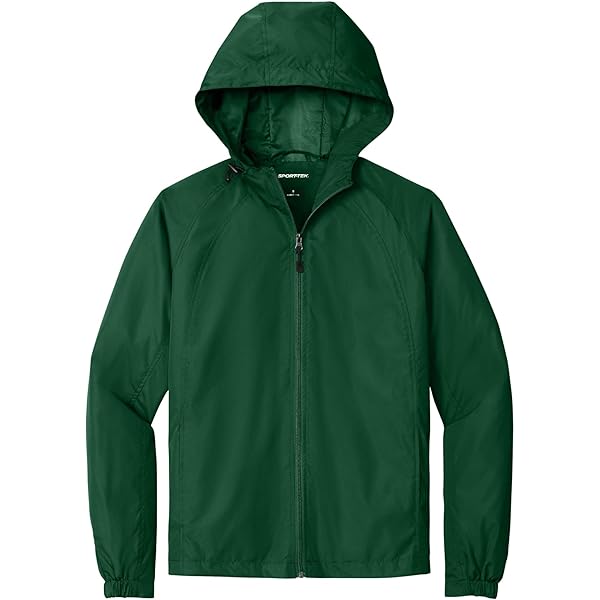 SPORT-TEK Unisex Hooded Raglan Jacket, Forest Green, XX