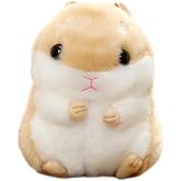 AngelGift Cuddly Hamster Soft Stuffed Animals Cushion Toy Doll, 4" /10cm Mouse Plushie Toys Best Birthday Gifts for The Children Kids Baby Toys (Khaki)