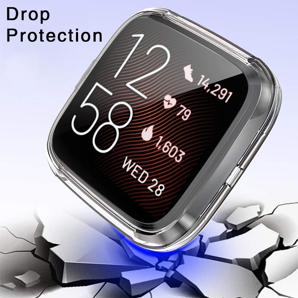 AILRINNI Screen Protector for Fitbit Versa 2, (2 Pack) Full Coverage Soft TPU Bubble-Free HD Clear Screen Protector Case for Fitbit Versa 2 Smart Watch (2019 Release) - Clear&Clear
