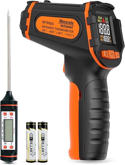 Mecurate Digital Infrared Thermometer -58°F-1112°F Laser Temp Gun Adjustable